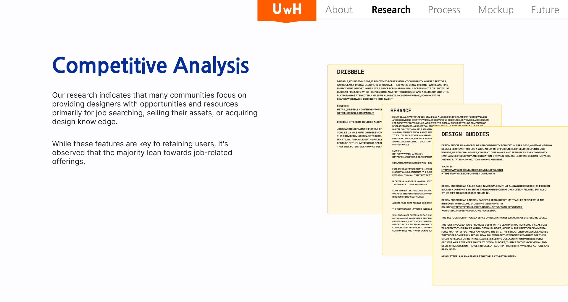 A slide image of showing information of the competitive analysis